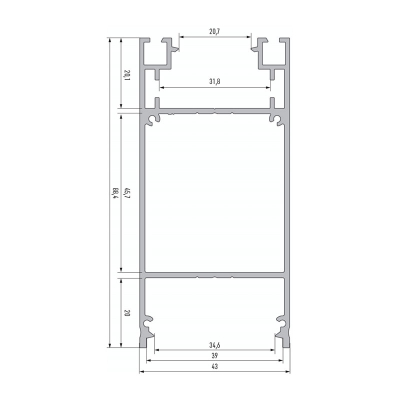 Aluprofil Duo för upp och ner ljus