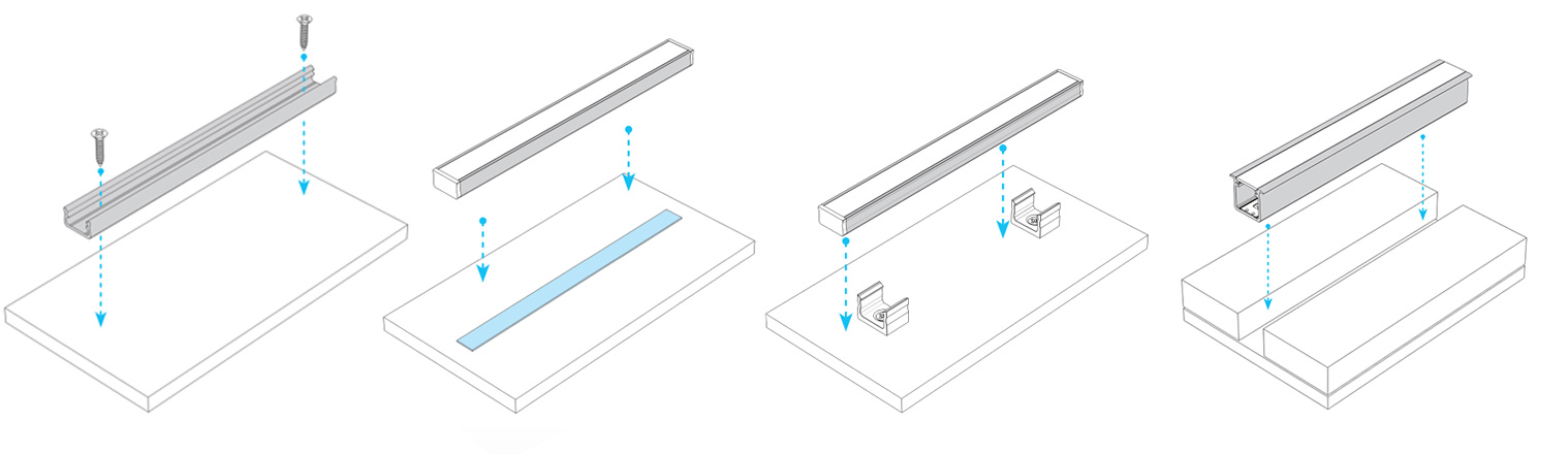 aluminiumprofiler-ledstrip-montering