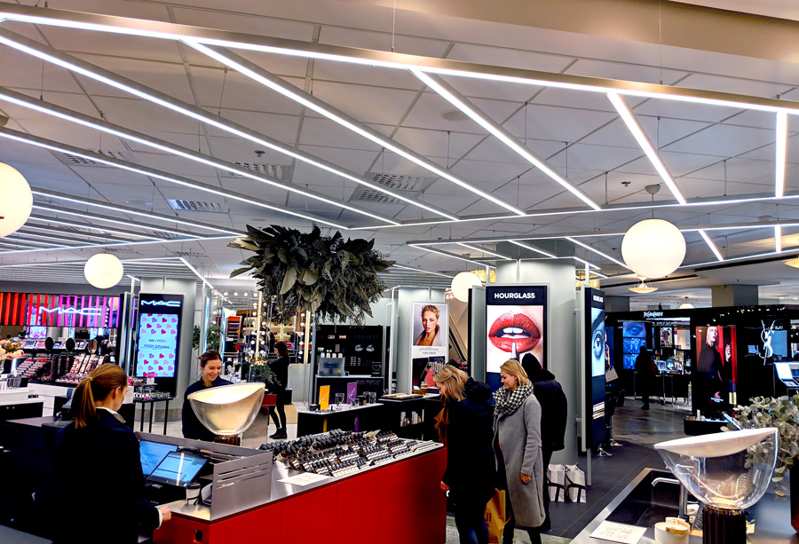 Linjär belysning i butik